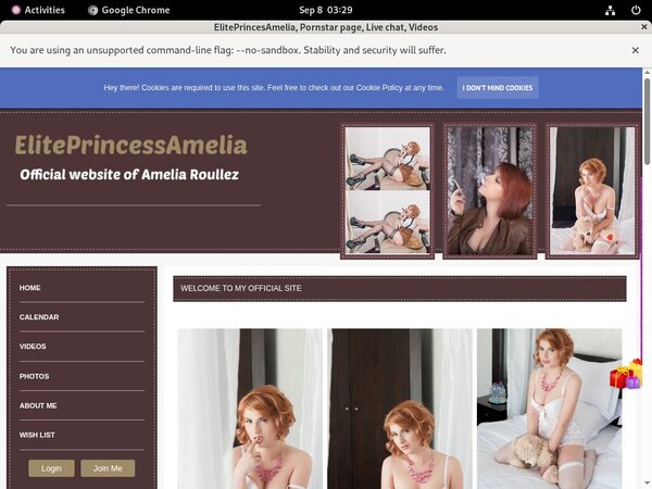 Eliteprincessamelia.modelcentro.com Signup Form