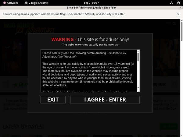 Ericjohnssexadventures.com Lifetime Membership