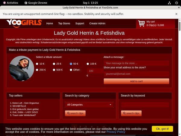 Lady Gold Fetishdiva Mit Sofort