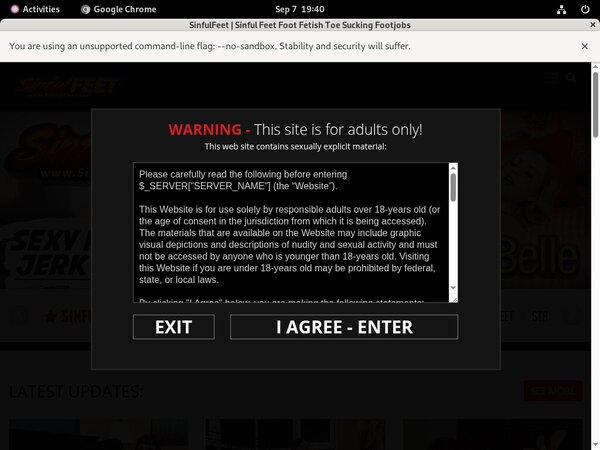Sinful Feet Porn Password