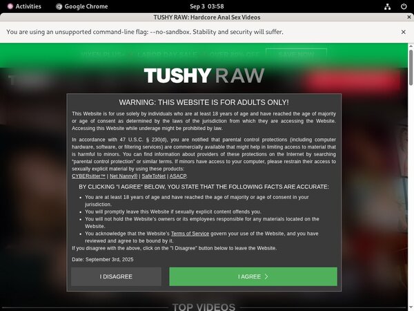 Tushyraw.com Signup Page