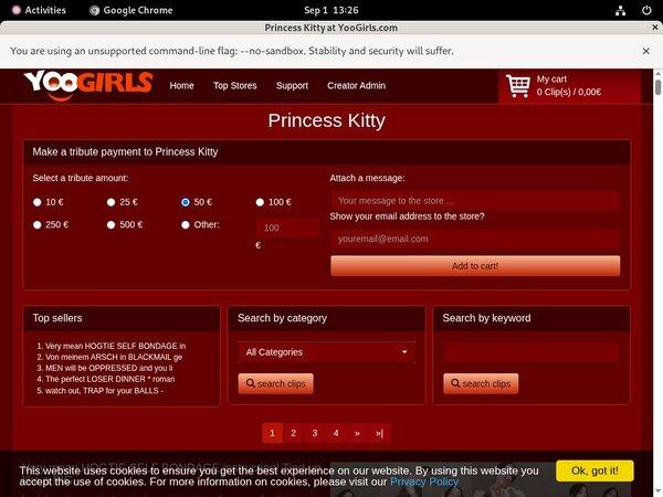 Yoogirls.com Checkout Page